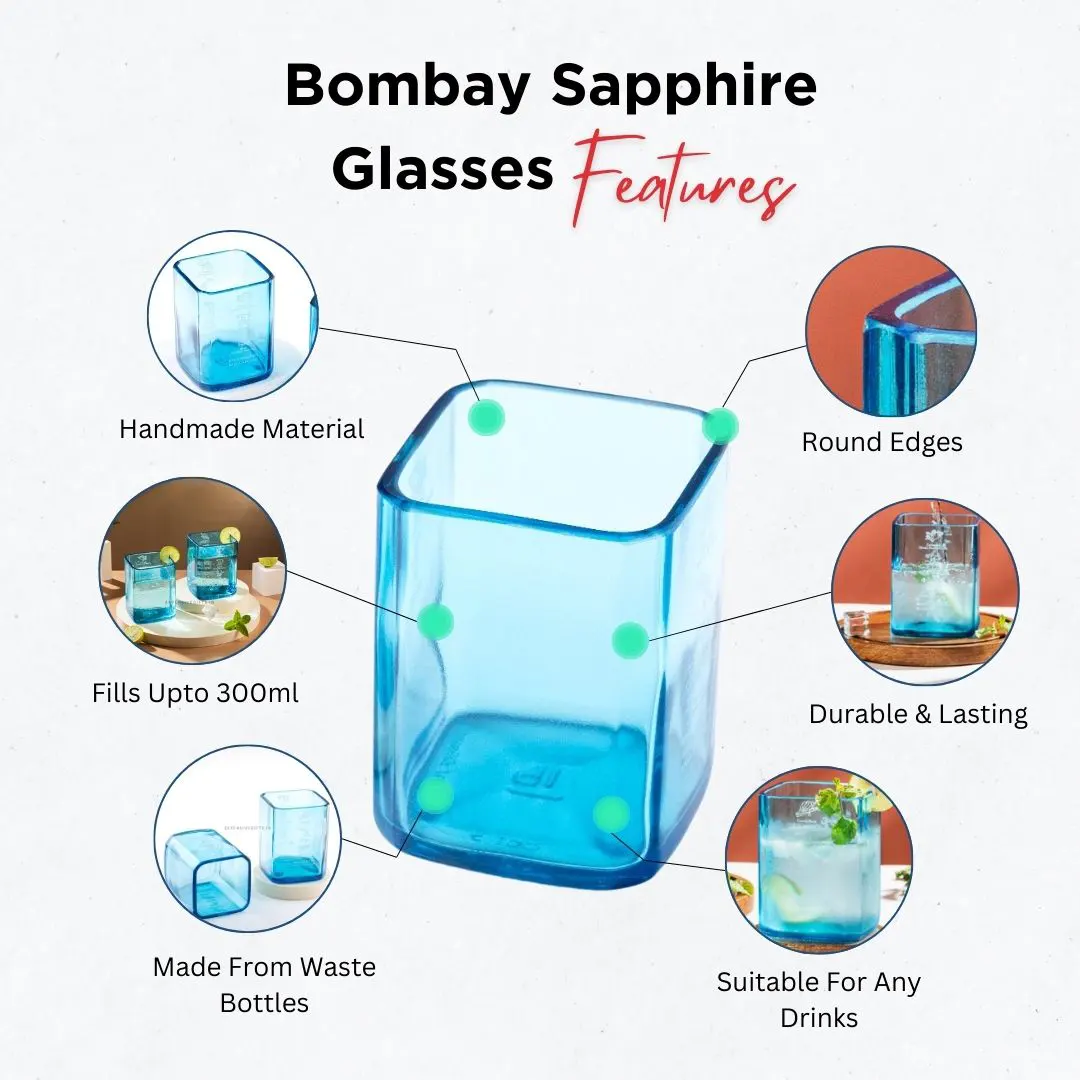 Bombay Sapphire Glasses Set Of 2